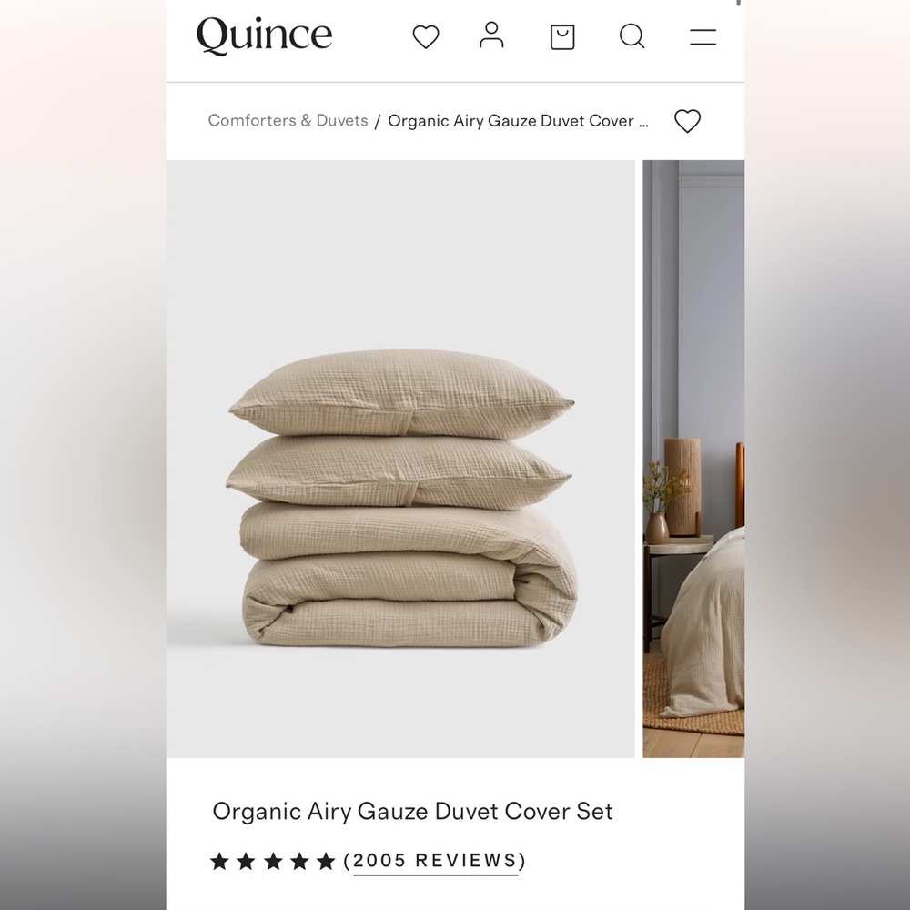 Quince Organic Airy Gauze Duvet Cover